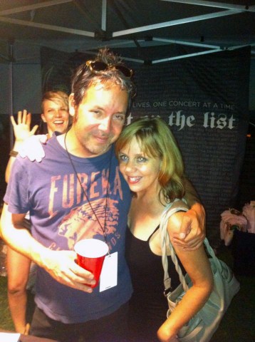 Miles from Fastball and me. Always thought those guys were way cute, me being into geek chic and all. He was promoting the bone marrow registry for lovehopestrength.org, "the world's leading rock 'n' roll cancer foundation." I've been in the registry going on 15 years now, so they were pleased with me.  Gotta love the photobomb, too! 